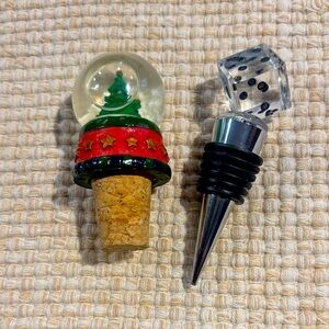 Festive Christmas Tree and Dice Wine Stoppers
